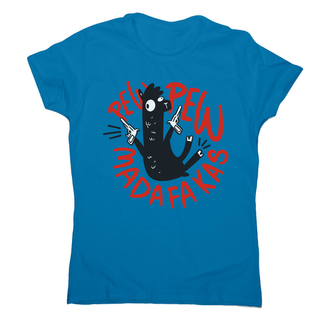 Guns llama women's t-shirt Sapphire