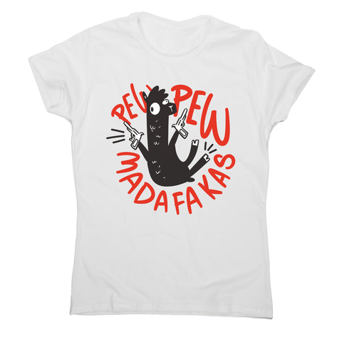 Guns llama women's t-shirt White