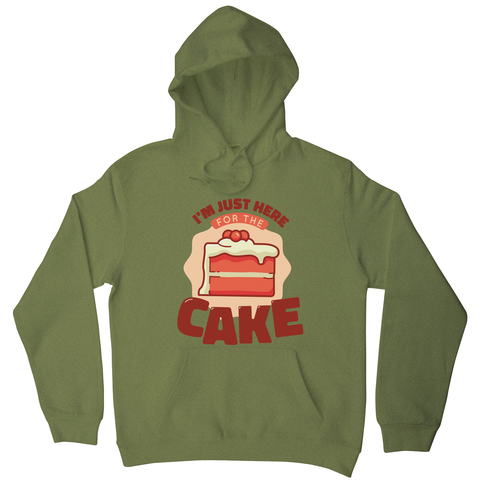 Here for the cake hoodie Olive Green