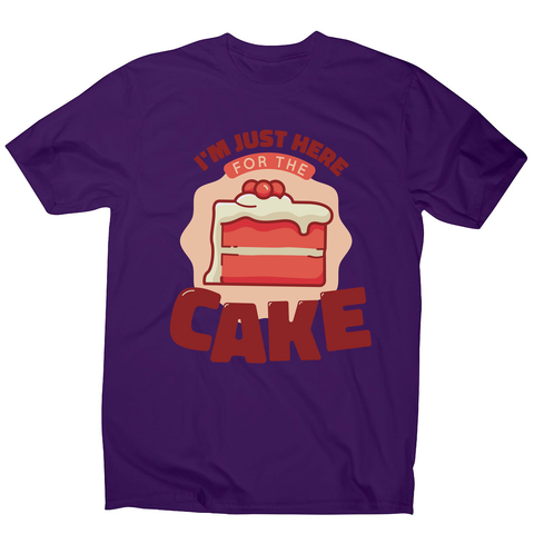 Here for the cake men's t-shirt Purple
