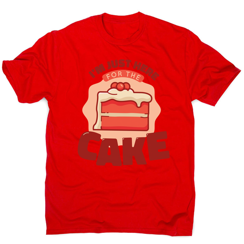 Here for the cake men's t-shirt Red