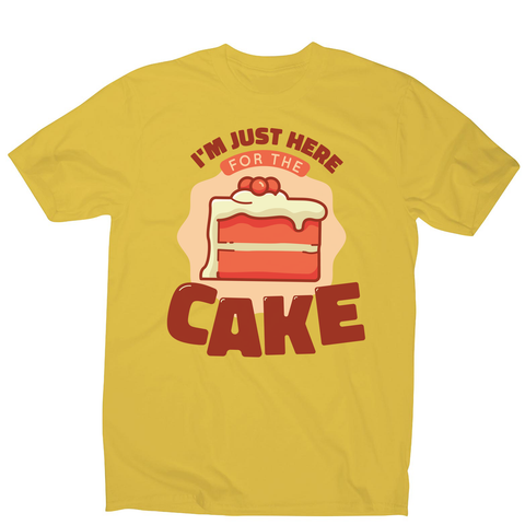 Here for the cake men's t-shirt Yellow