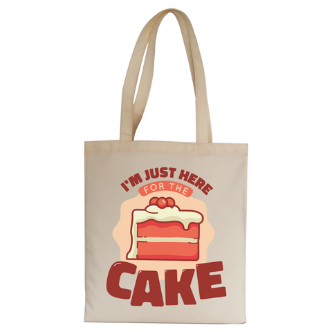 Here for the cake tote bag canvas shopping Natural