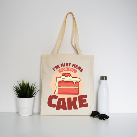 Here for the cake tote bag canvas shopping Natural
