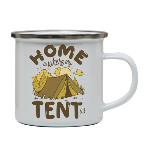 Home quote camping enamel camping mug White