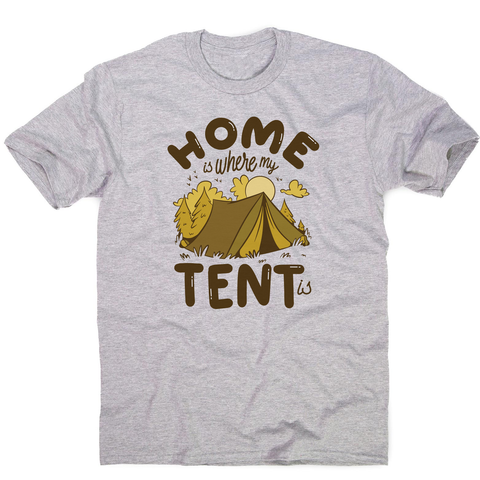 Home quote camping men's t-shirt Grey