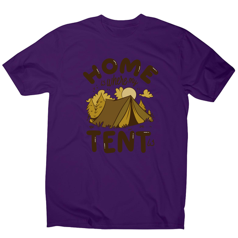 Home quote camping men's t-shirt Purple