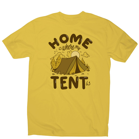 Home quote camping men's t-shirt Yellow