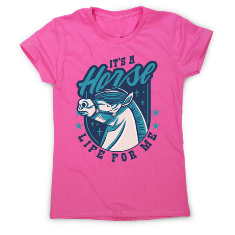 Horse life badge women's t-shirt Pink
