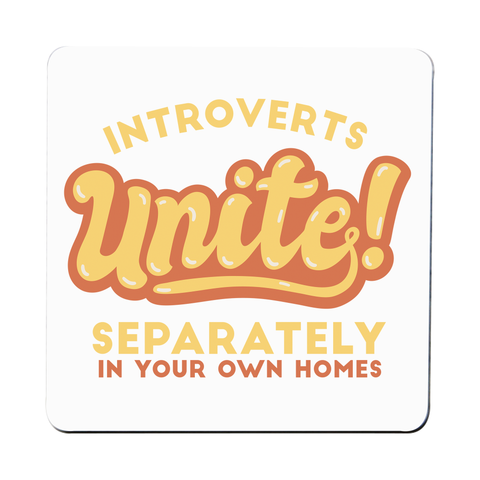 Introverts funny quote coaster drink mat Set of 4