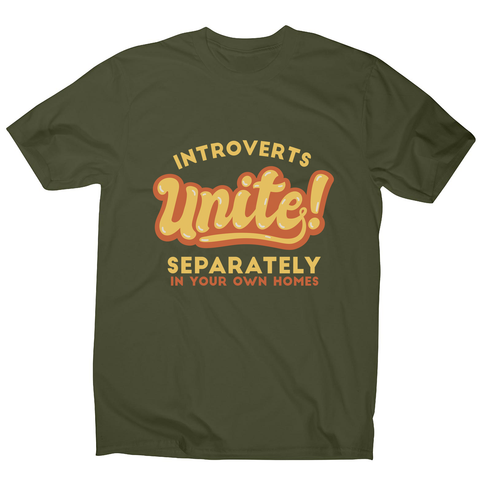 Introverts funny quote men's t-shirt Military Green