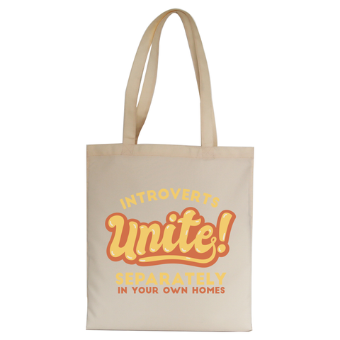 Introverts funny quote tote bag canvas shopping Natural