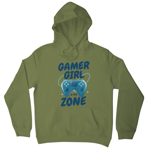 Joystick gamer girl hoodie Olive Green