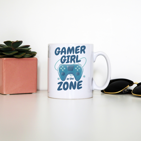 Joystick gamer girl mug coffee tea cup White