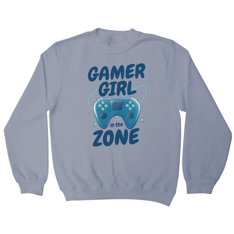 Joystick gamer girl sweatshirt Grey