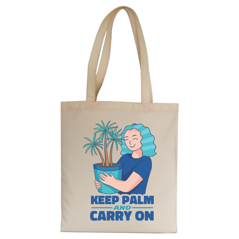 Keep palm tote bag canvas shopping Natural