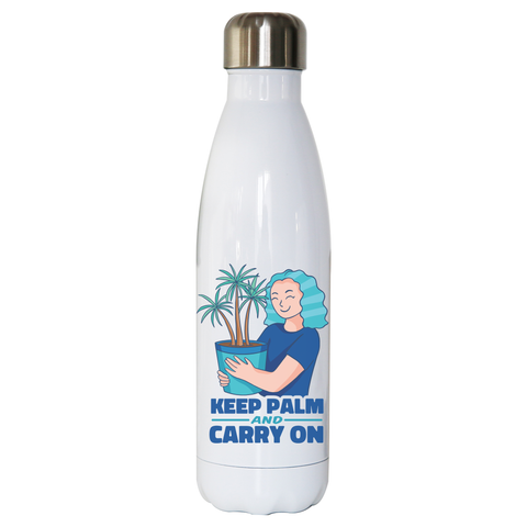 Keep palm water bottle stainless steel reusable White