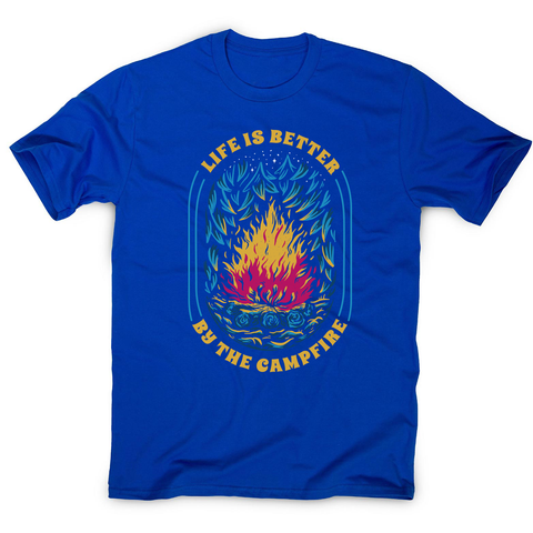 Life is better campfire men's t-shirt Blue