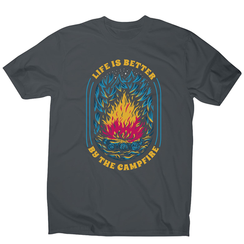 Life is better campfire men's t-shirt Charcoal