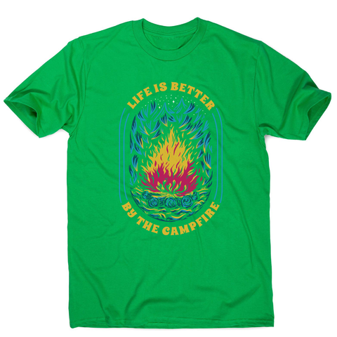 Life is better campfire men's t-shirt Green