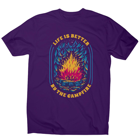 Life is better campfire men's t-shirt Purple