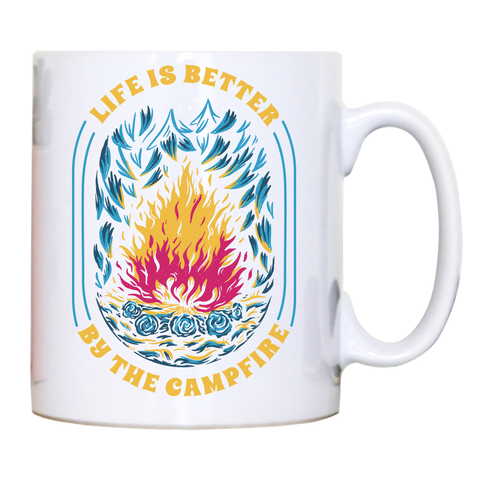 Life is better campfire mug coffee tea cup White