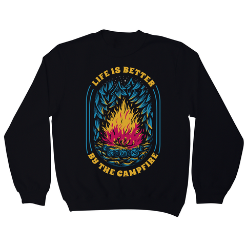 Life is better campfire sweatshirt Black