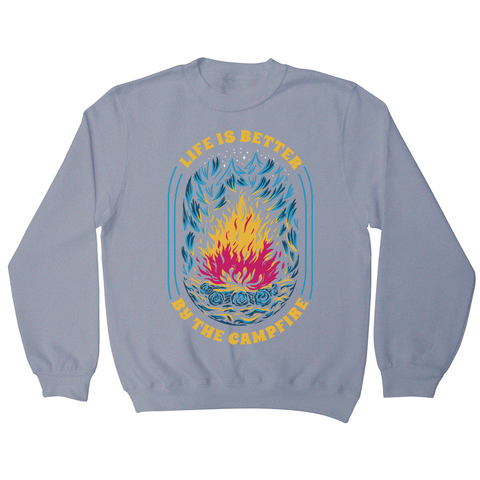 Life is better campfire sweatshirt Grey