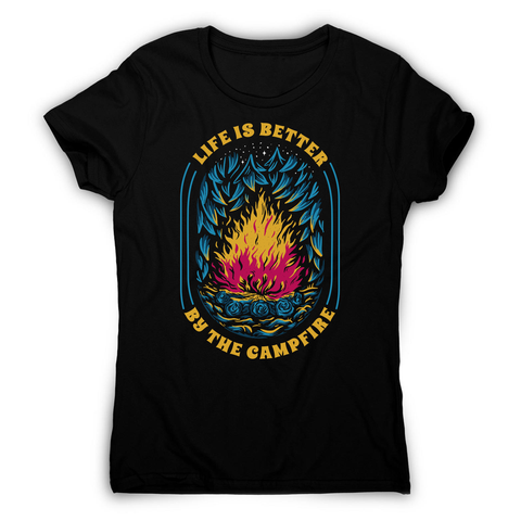 Life is better campfire women's t-shirt Black