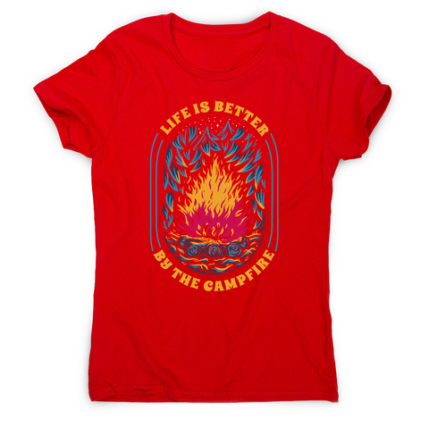 Life is better campfire women's t-shirt Red