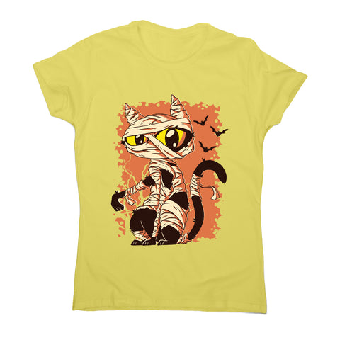 Mummy cat funny halloween cartoon women's t-shirt - Graphic Gear