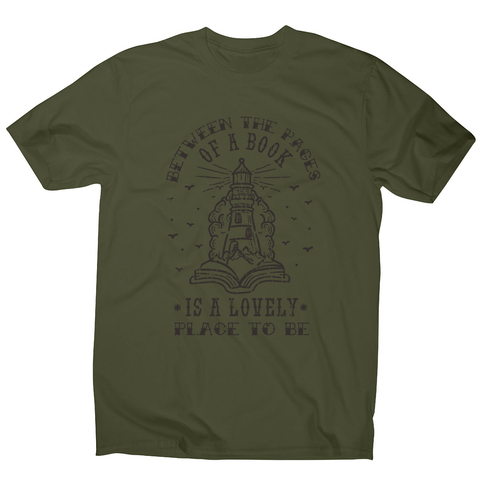 Magical book reading men's t-shirt Military Green