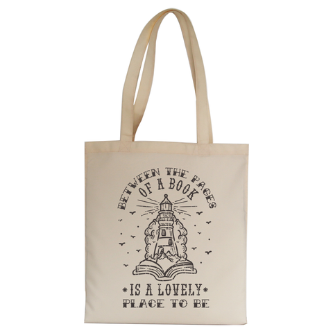 Magical book reading tote bag canvas shopping Natural