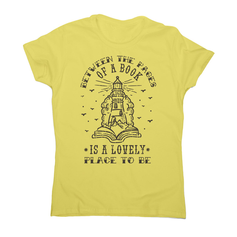 Magical book reading women's t-shirt Yellow