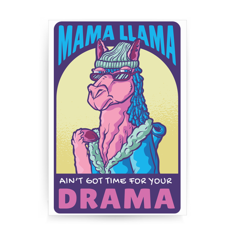 Mama llama print poster wall art decor A3 - 30 x 42 cm Portrait