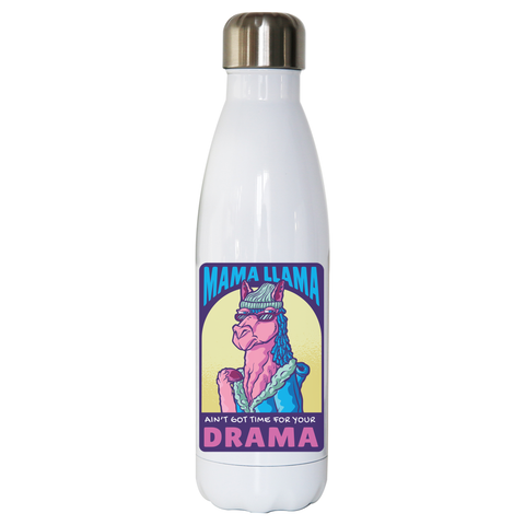 Mama llama water bottle stainless steel reusable White