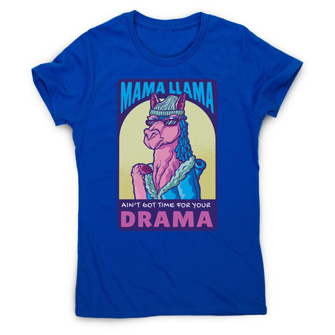 Mama llama women's t-shirt Blue