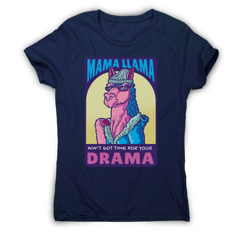Mama llama women's t-shirt Navy