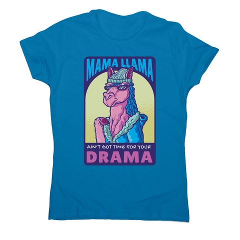 Mama llama women's t-shirt Sapphire