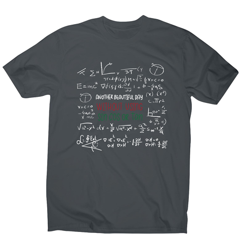 Math science blackboard men's t-shirt Charcoal
