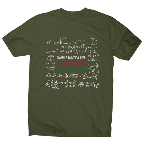 Math science blackboard men's t-shirt Military Green