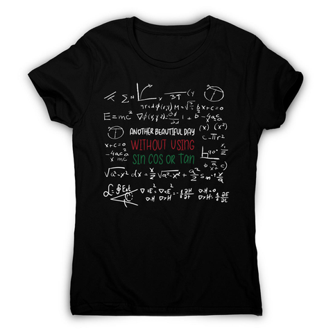 Math science blackboard women's t-shirt Black