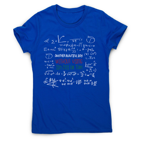 Math science blackboard women's t-shirt Blue