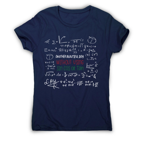 Math science blackboard women's t-shirt Navy