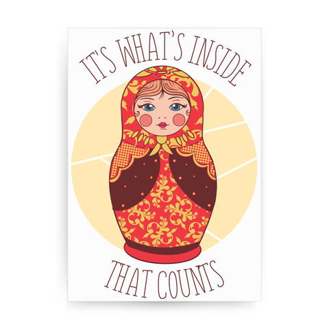 Matryoshka quote print poster wall art decor A3 - 30 x 42 cm Portrait