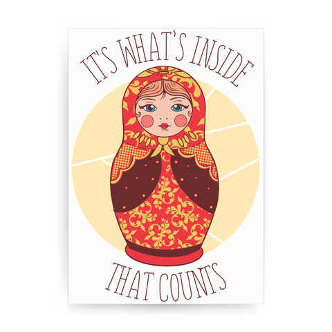 Matryoshka quote print poster wall art decor A4 - 21 x 30 cm Portrait