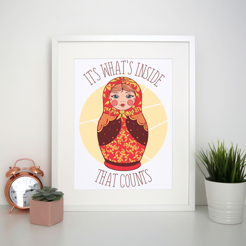 Matryoshka quote print poster wall art decor A4 - 21 x 30 cm Portrait