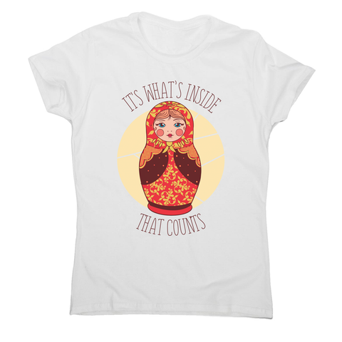 Matryoshka quote women's t-shirt White