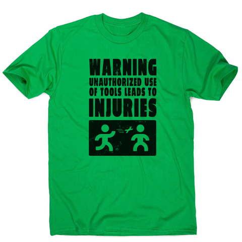Mechanic warning sign men's t-shirt Green
