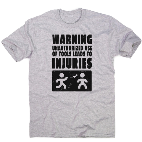 Mechanic warning sign men's t-shirt Grey